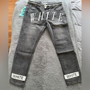 Off-White Men's Gray Skinny Jeans
